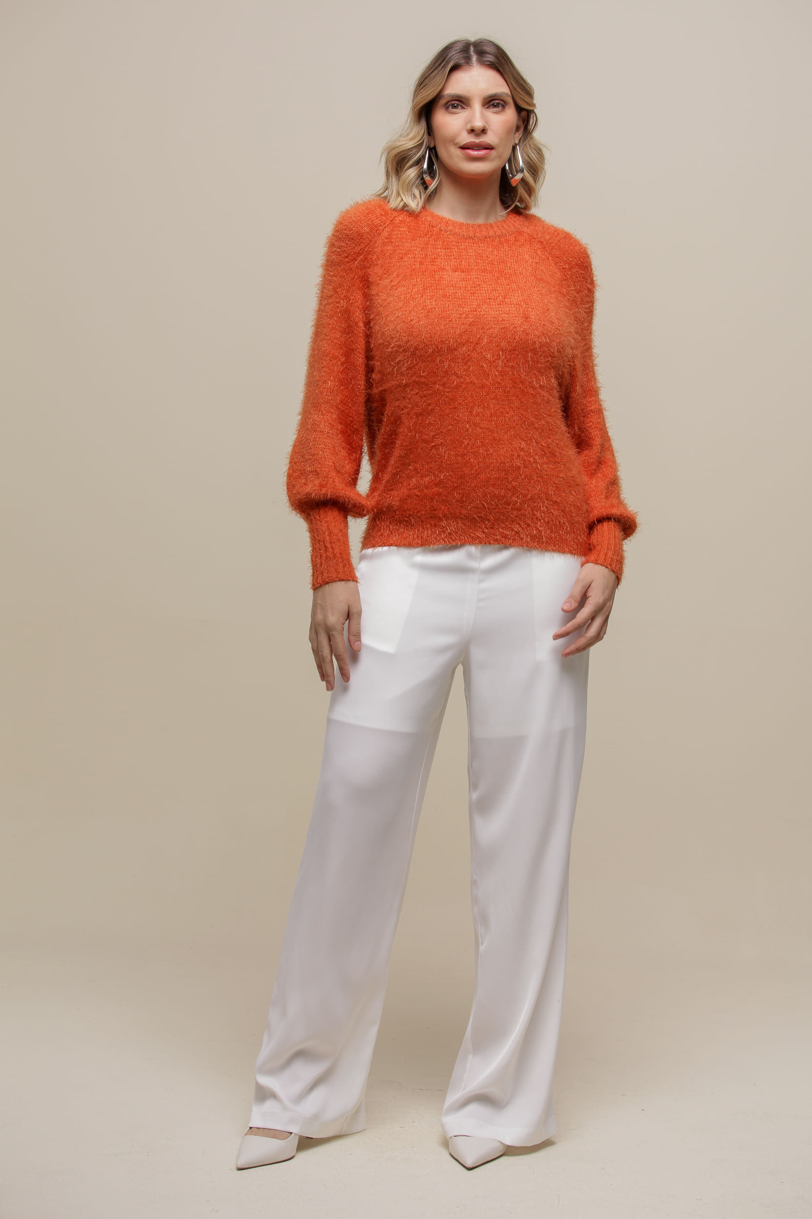 9034891 - Blusa Manga Longa Tricô Felpudo FERRUGEM 9034891 - Blusa Manga Longa Tricô Felpudo FERRUGEM