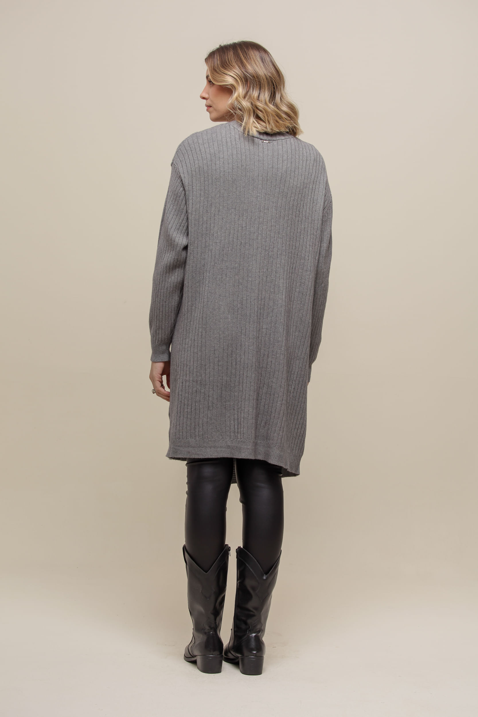 9035035 - Maxi Cardigan Bolsos CINZA 9035035 - Maxi Cardigan Bolsos CINZA