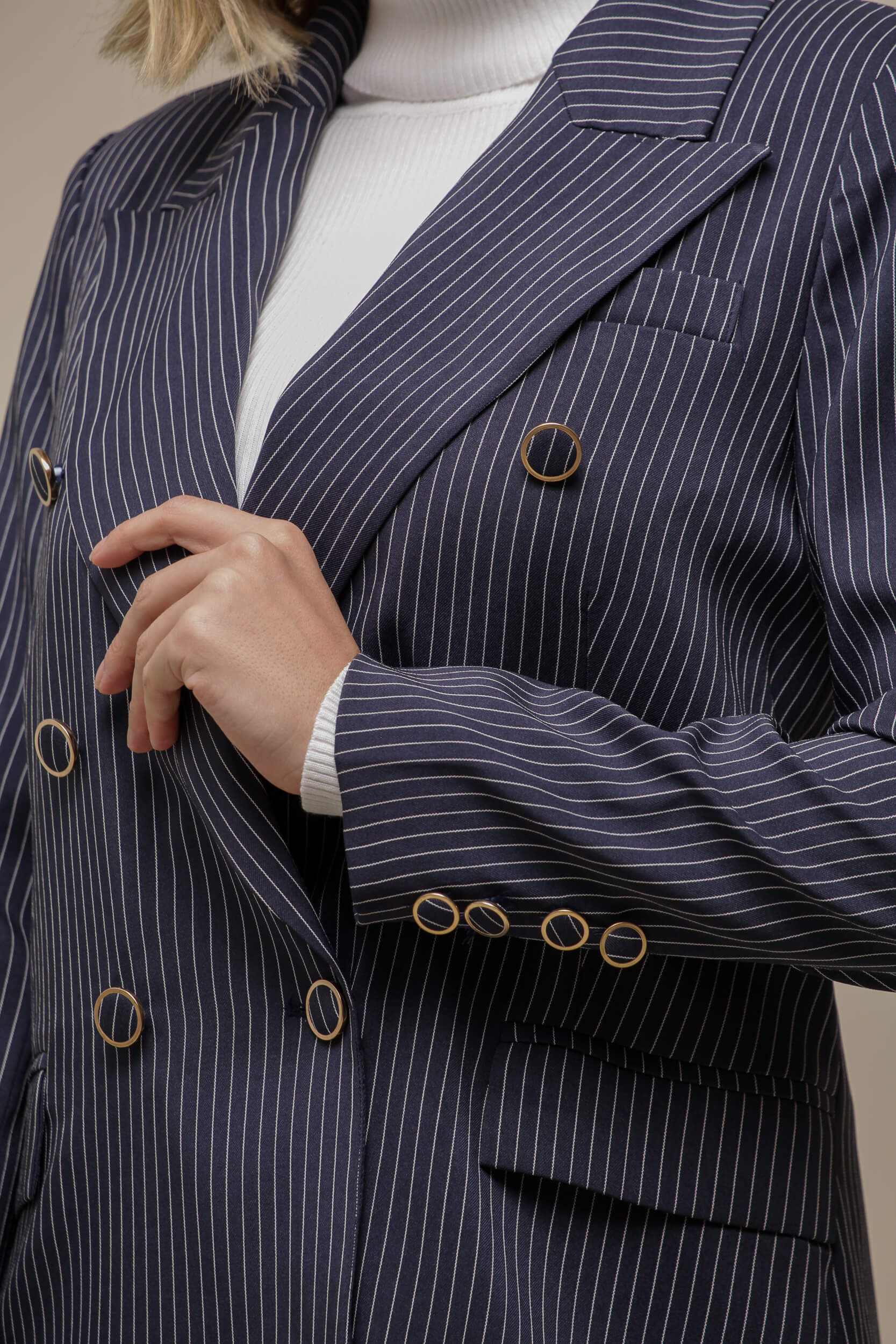 9036770 - Blazer Over Risca de Giz MARINHO 9036770 - Blazer Over Risca de Giz MARINHO