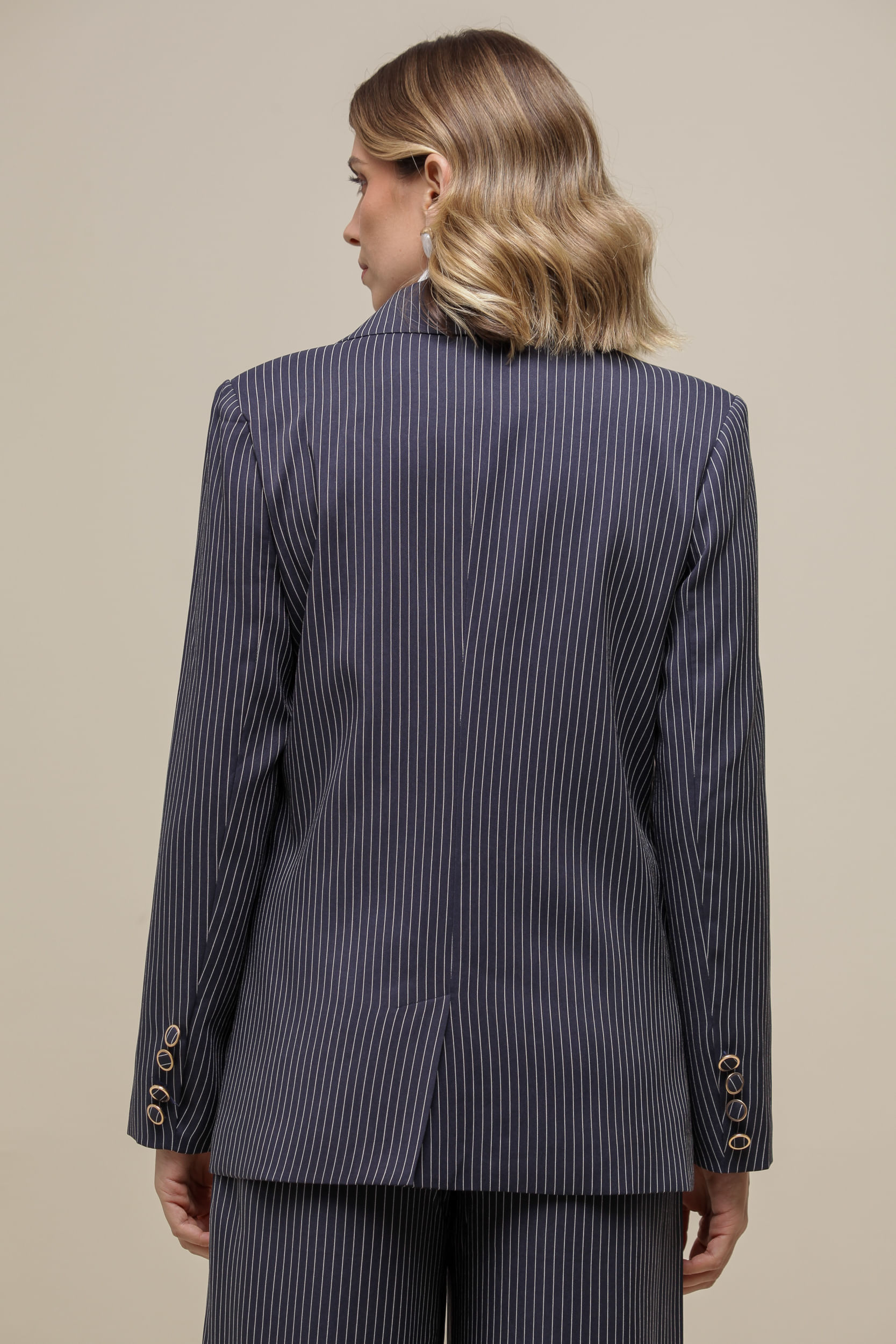 9036770 - Blazer Over Risca de Giz MARINHO 9036770 - Blazer Over Risca de Giz MARINHO