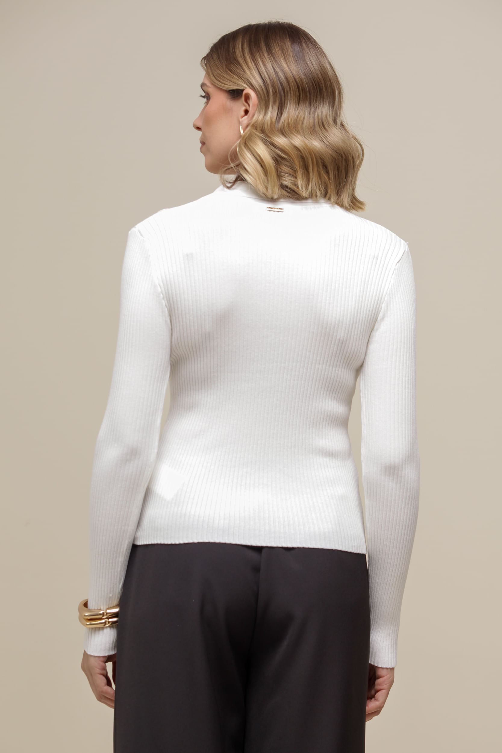 9036543 - Blusa Polo Tricô Manga Longa OFF-WHITE 9036543 - Blusa Polo Tricô Manga Longa OFF-WHITE