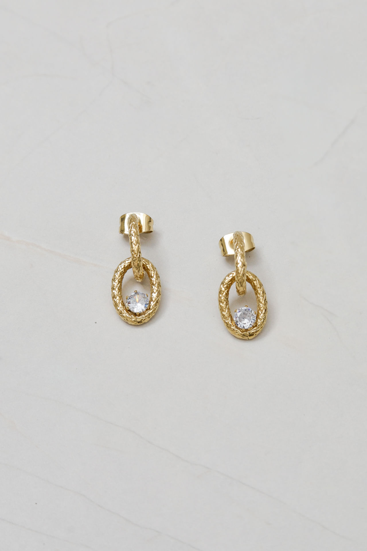9036677 - Brinco Pingente Pedra  DOURADO
