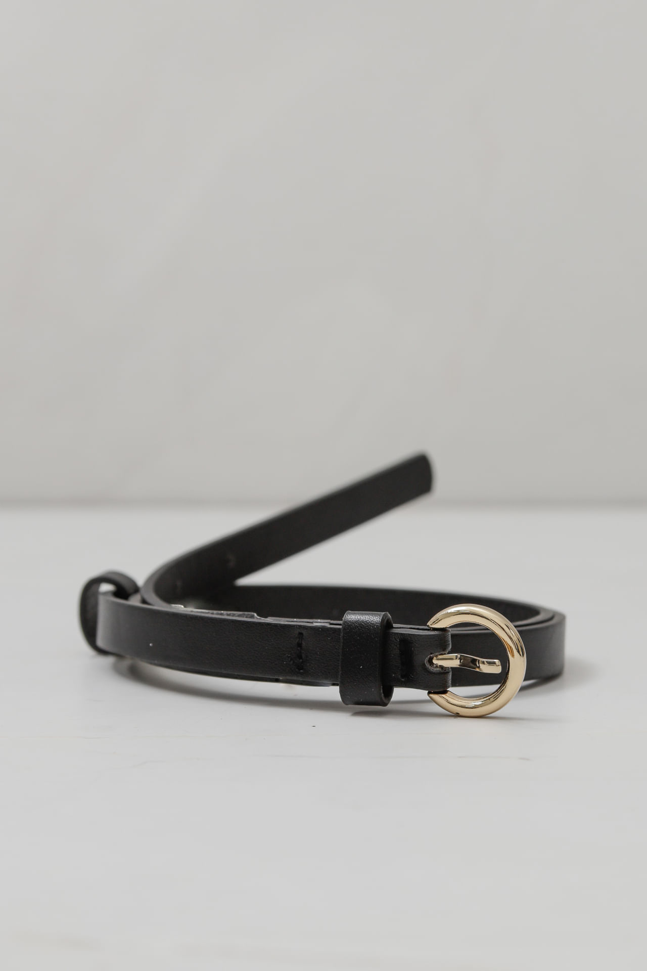 Cinto Fivela Redonda Liso  PRETO