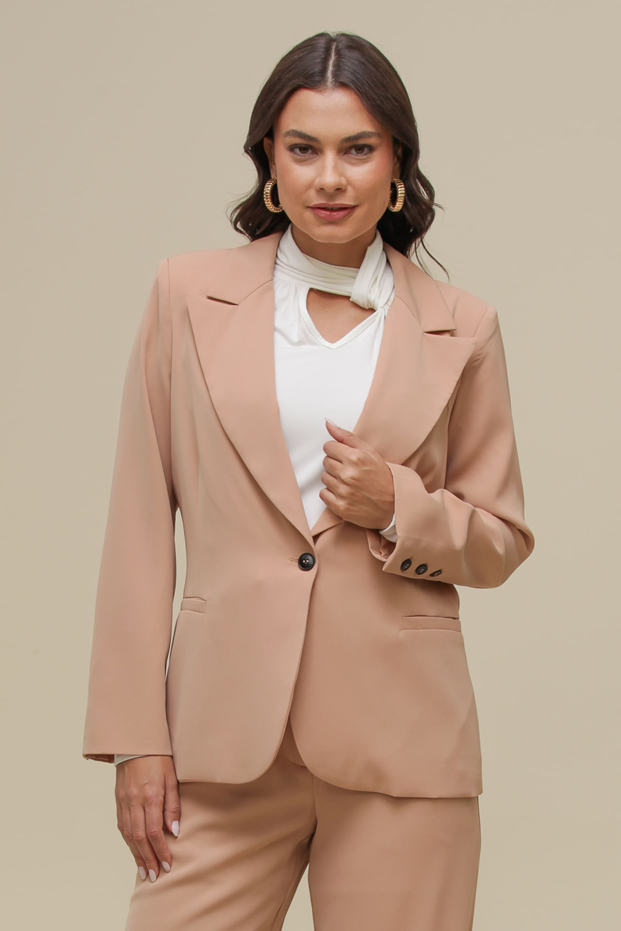 9036380 - Blazer Alfaiataria Alongado CARAMELO