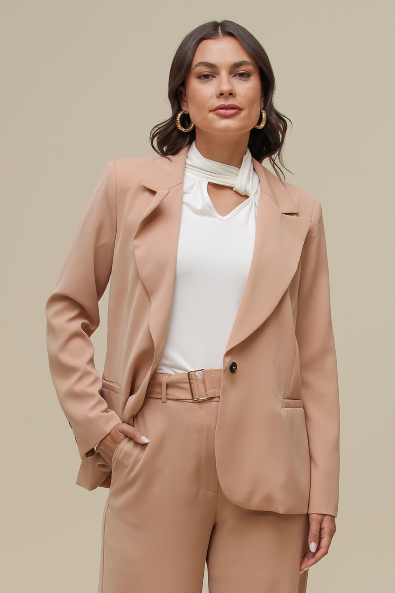 9036380 - Blazer Alfaiataria Alongado CARAMELO 9036380 - Blazer Alfaiataria Alongado CARAMELO
