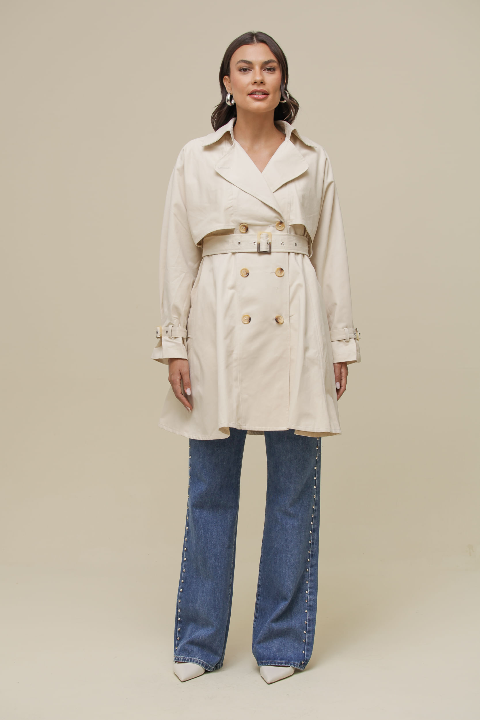 Casaco Trench Coat Cinto BEGE Casaco Trench Coat Cinto BEGE