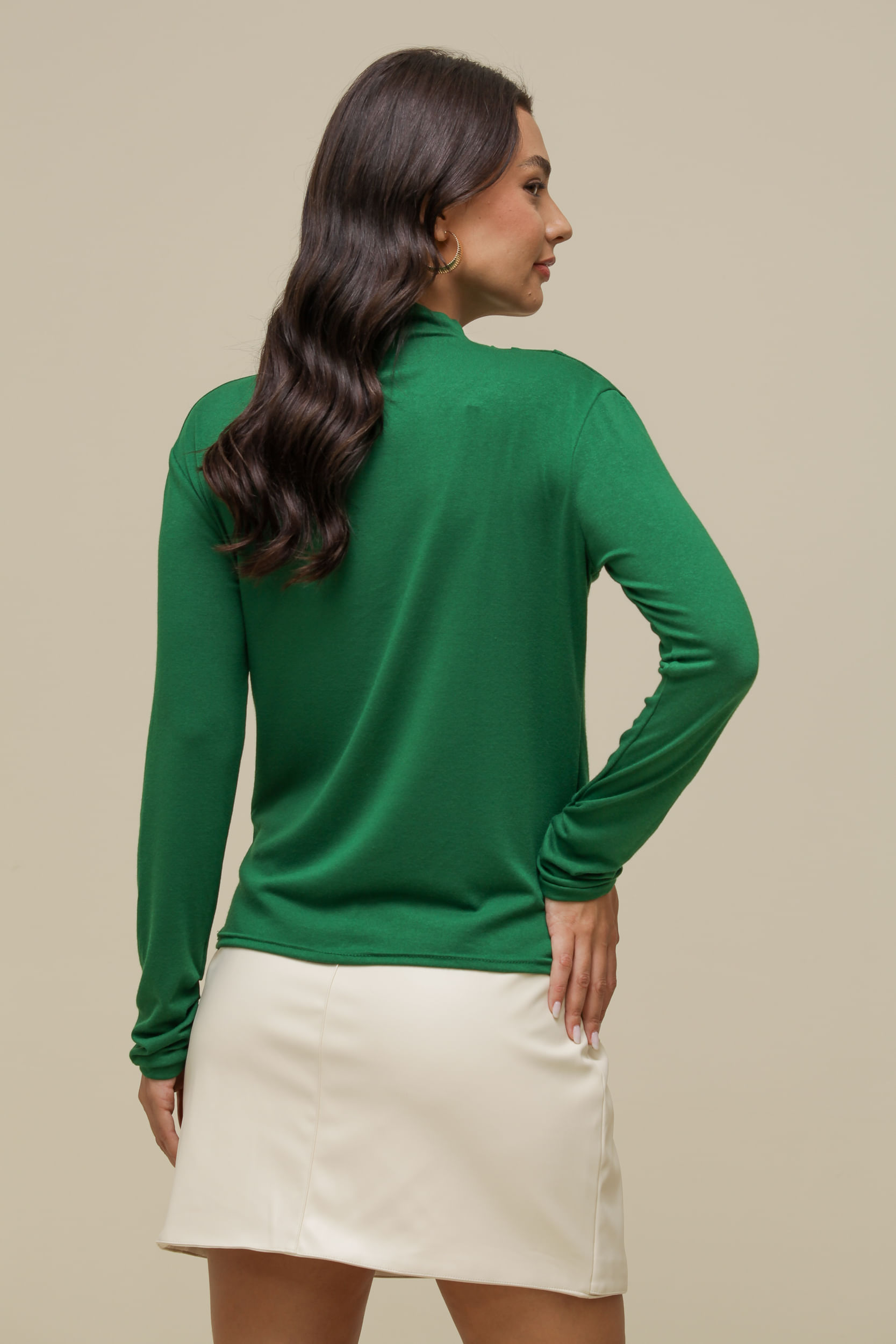 9034002 - Blusa Gola Alta Franzida VERDE 9034002 - Blusa Gola Alta Franzida VERDE