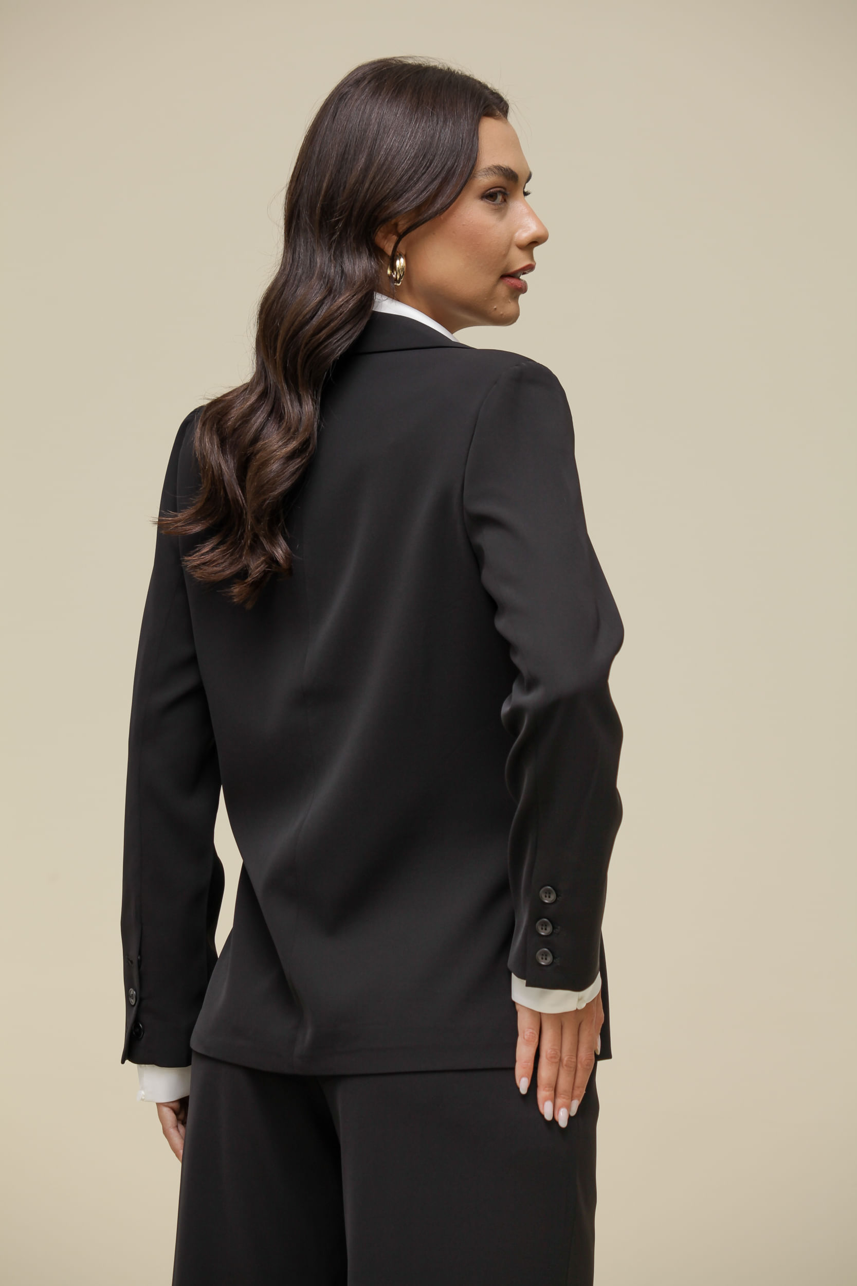 9036380 - Blazer Alfaiataria Alongado PRETO