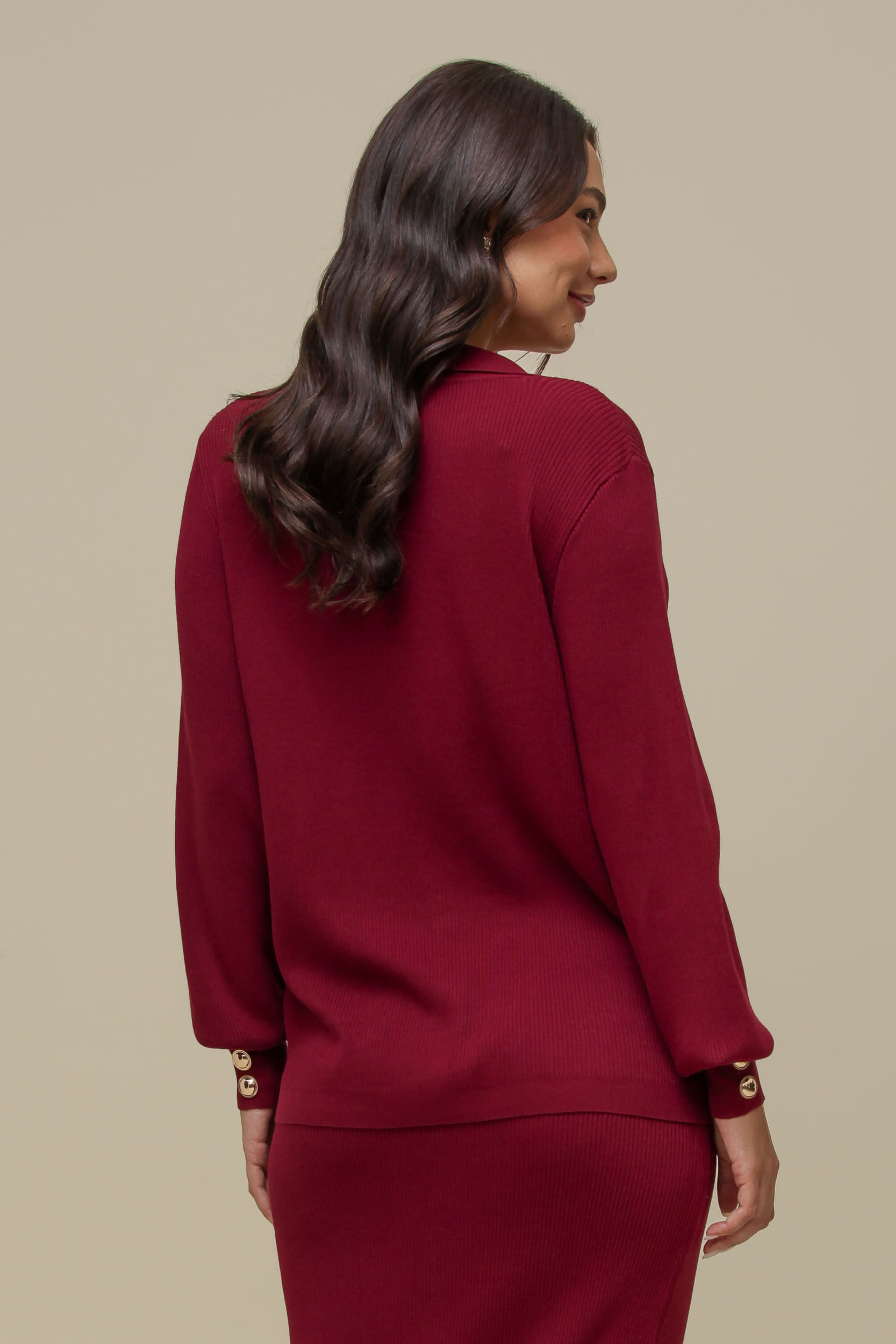 9036424 - Cardigan Tricô Botões CEREJA 9036424 - Cardigan Tricô Botões CEREJA