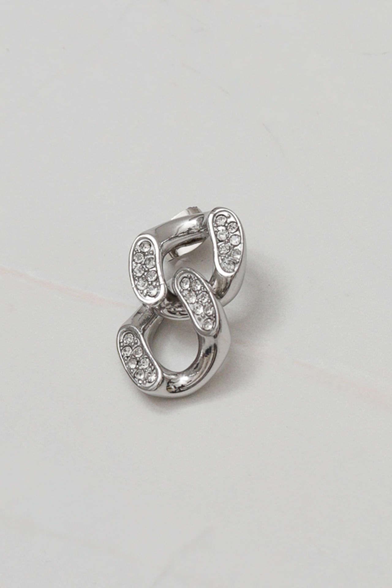 9036678 - Brinco Elo Duplo Strass PRATA 9036678 - Brinco Elo Duplo Strass PRATA