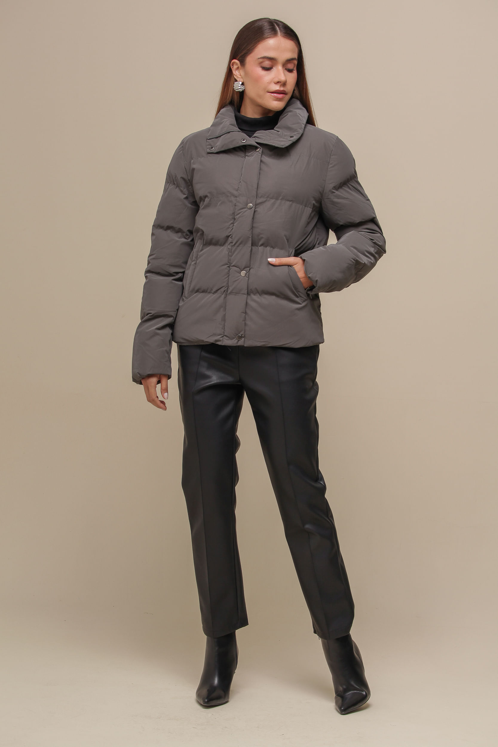 Jaqueta Puffer Cool Matte CINZA Jaqueta Puffer Cool Matte CINZA