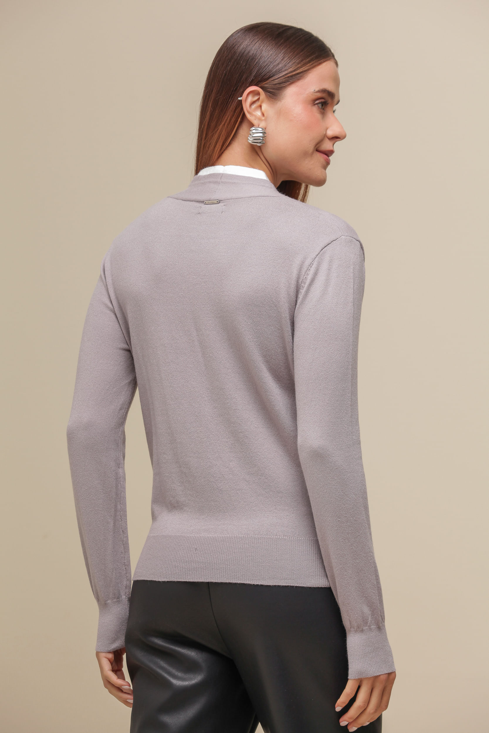 9035059 - Cardigan Tricô Duplo MESCLA 9035059 - Cardigan Tricô Duplo MESCLA
