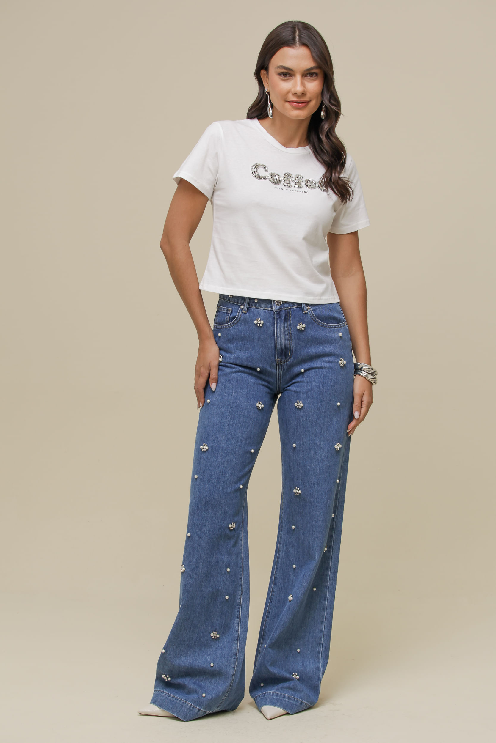 9036527 - Calça Reta Bordada JEANS