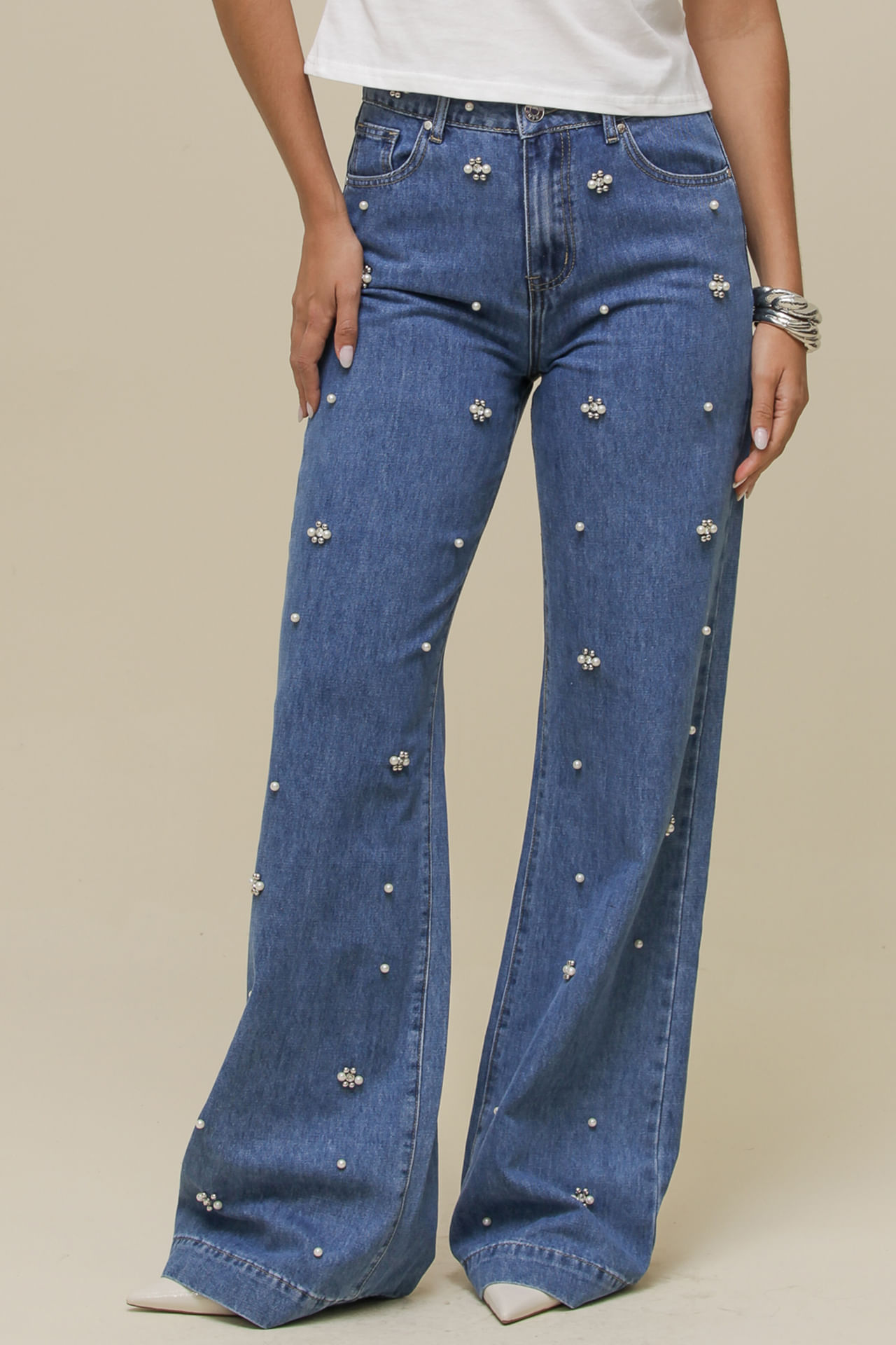 9036527 - Calça Reta Bordada JEANS