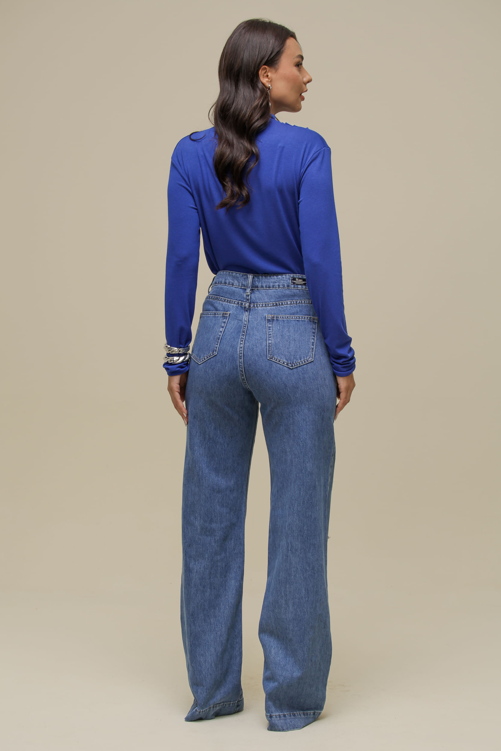 9036527 - Calça Reta Bordada JEANS