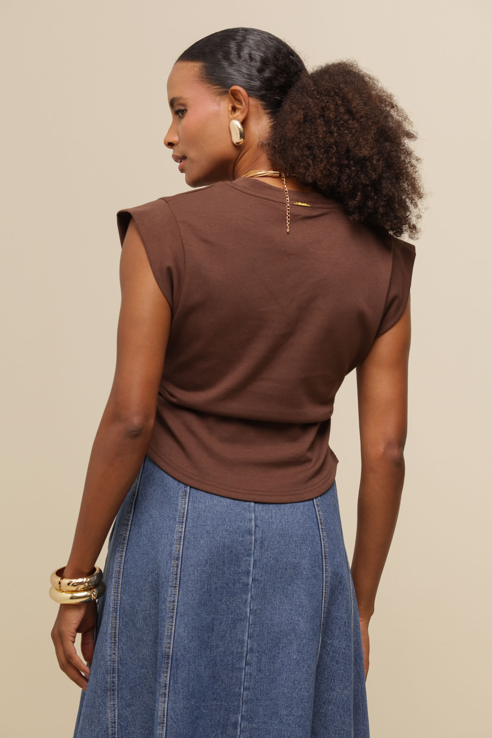 9036346 - Blusa Malha Manga Larga MARROM 9036346 - Blusa Malha Manga Larga MARROM
