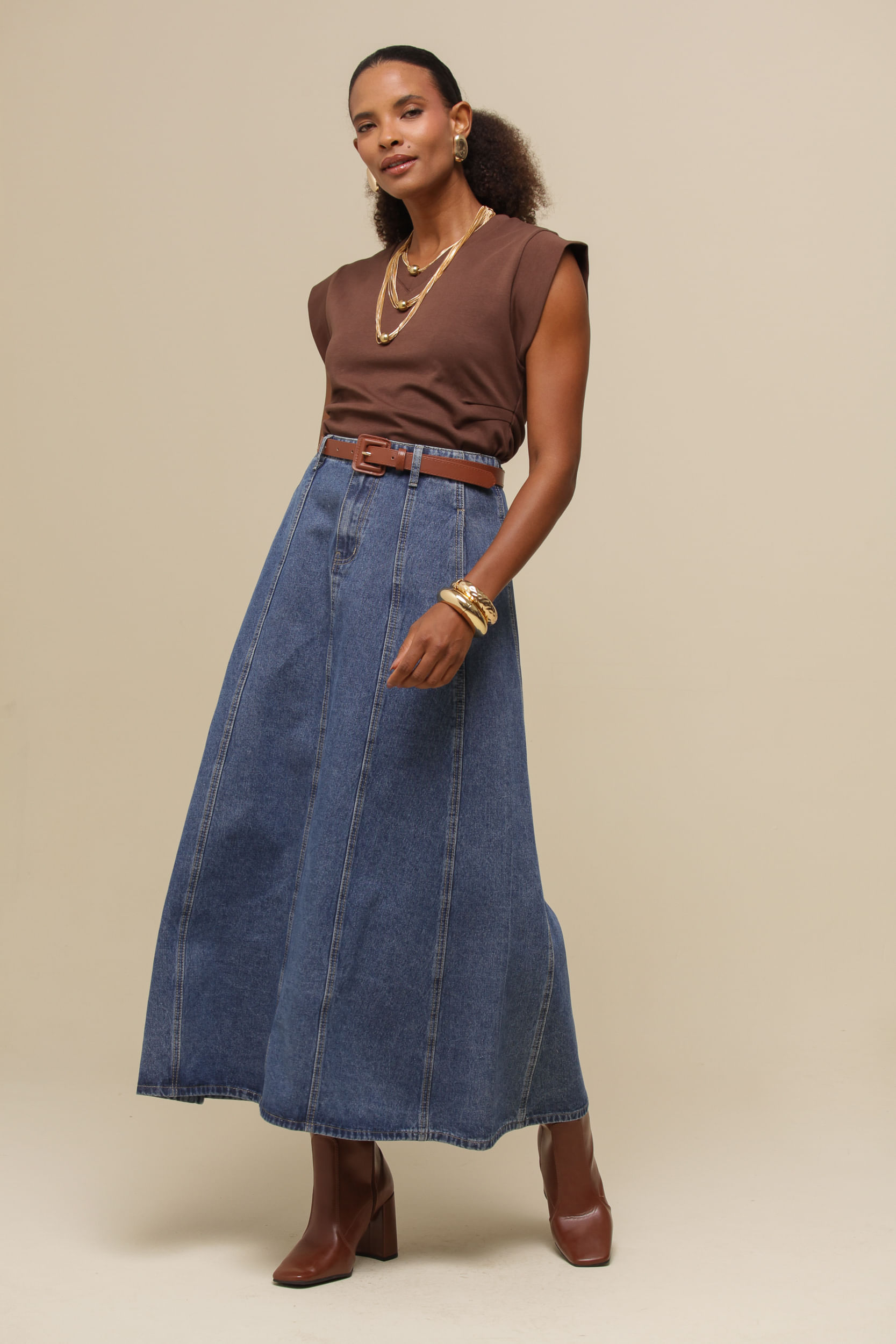9036346 - Blusa Malha Manga Larga MARROM 9036346 - Blusa Malha Manga Larga MARROM