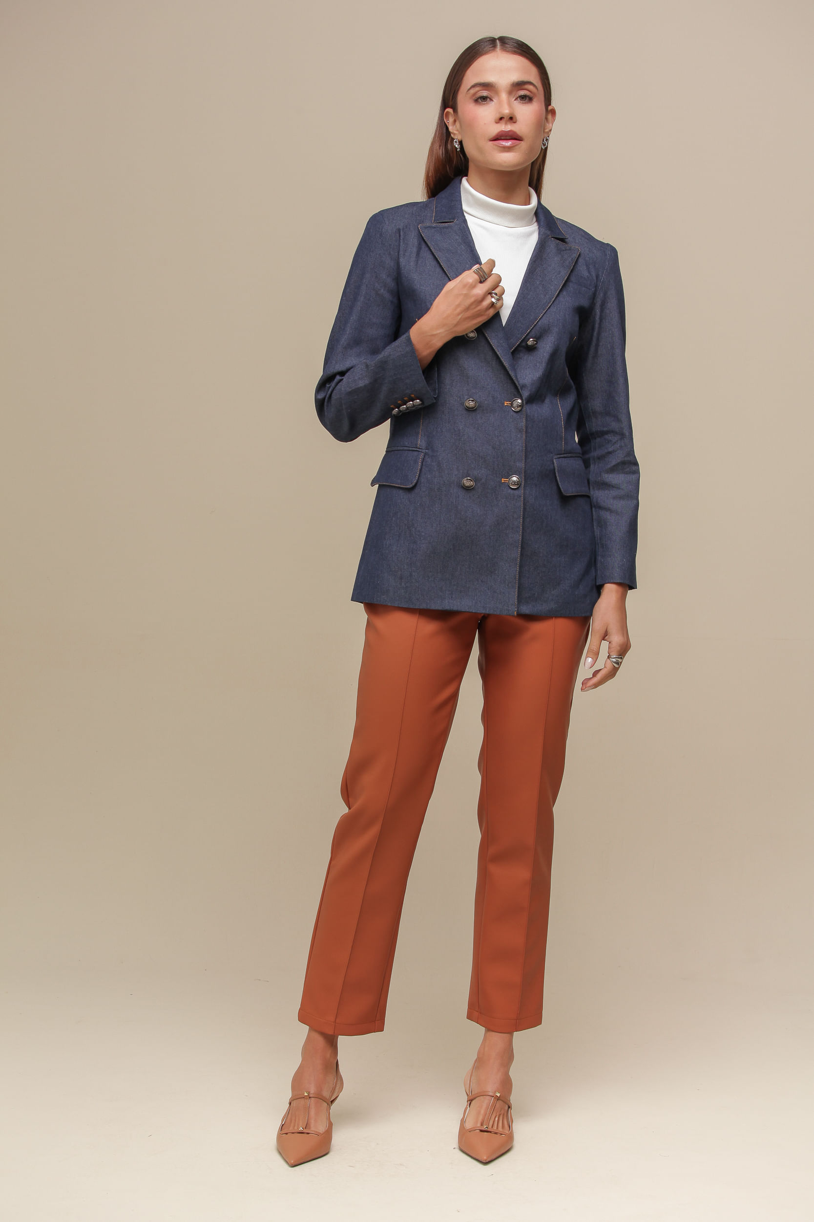 9036557 - Blazer Jeans Alongado MARINHO 9036557 - Blazer Jeans Alongado MARINHO