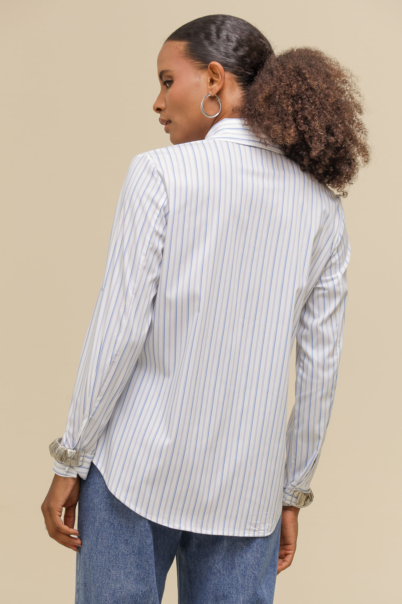 9036704 - Camisa Social Listrada AZUL CLARO 9036704 - Camisa Social Listrada AZUL CLARO