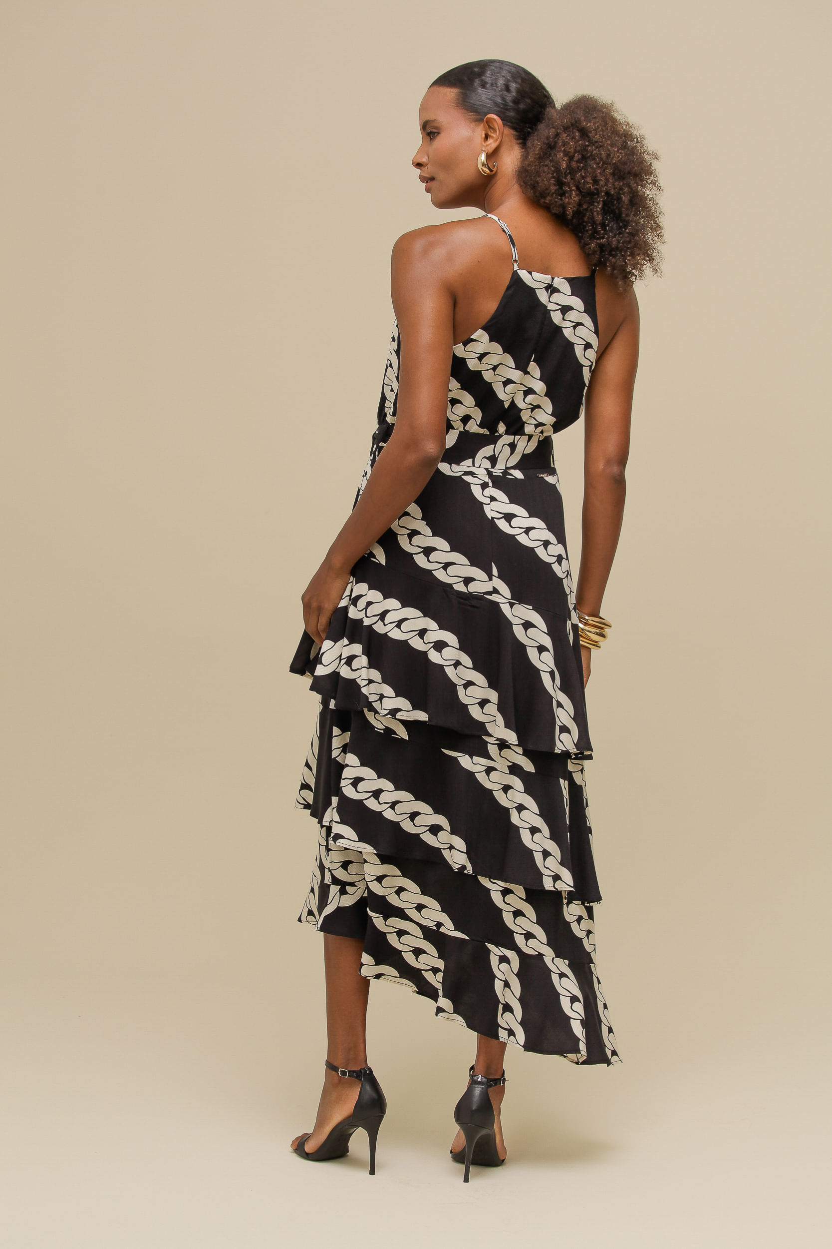 9036814 - Vestido Estampado Corrente PRETO