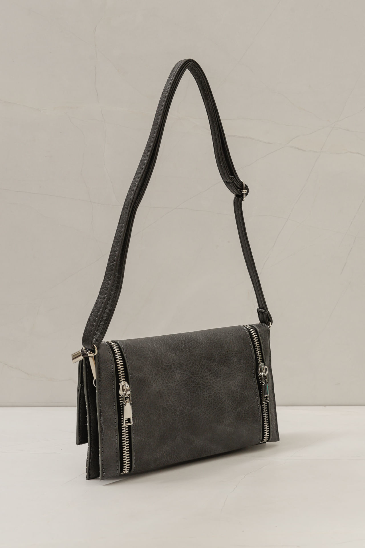 9035897 - Bolsa Zíper Alça regulável CINZA 9035897 - Bolsa Zíper Alça regulável CINZA