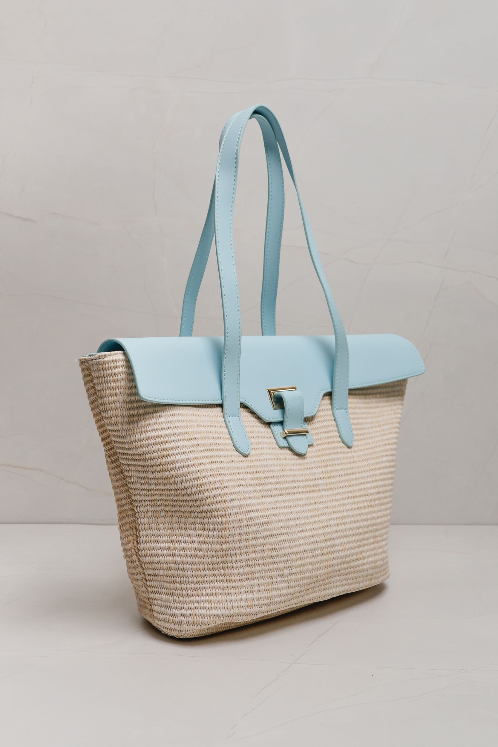 9036232 - Bolsa de Palha Chic  AZUL - Imagem 2