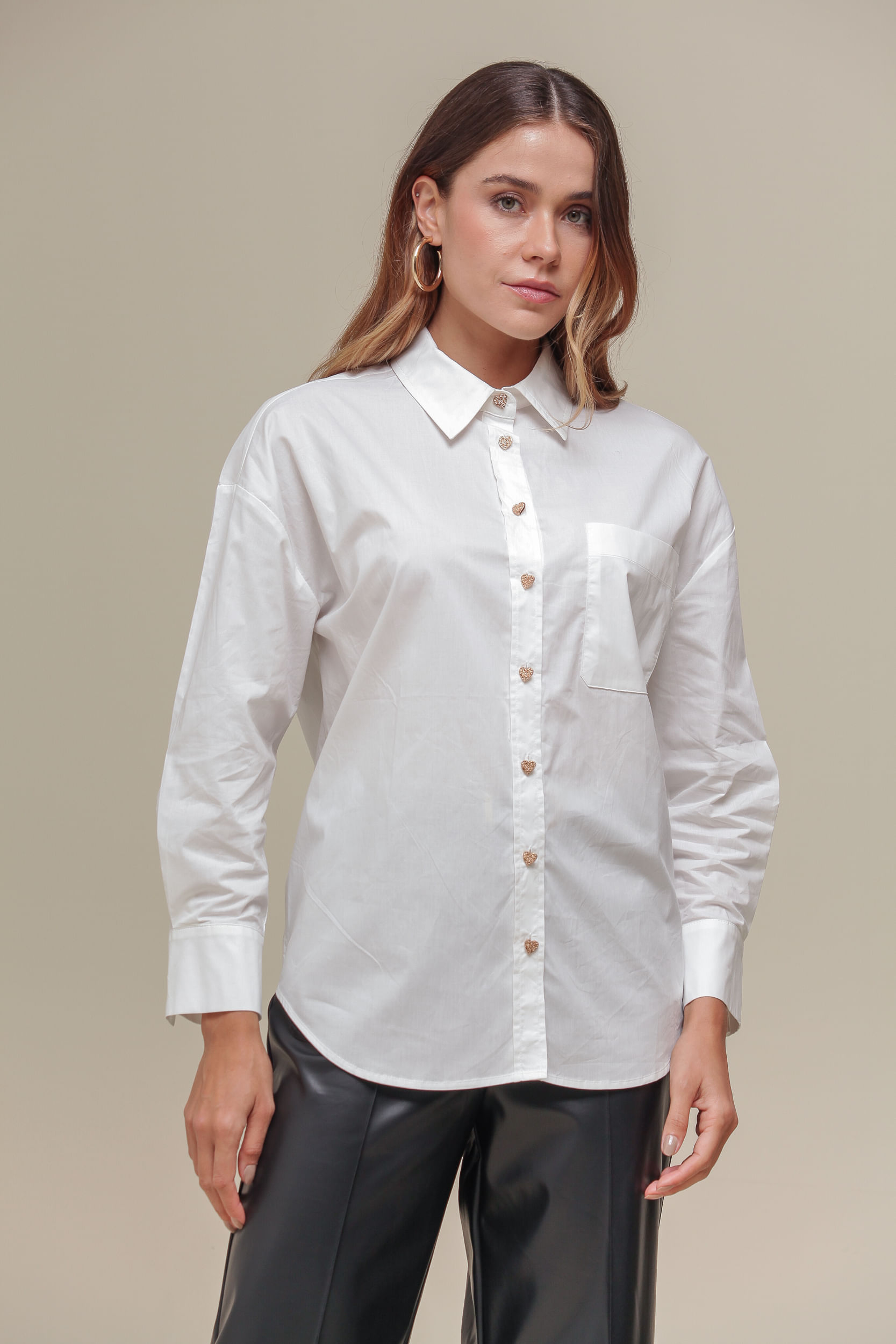 9036706 - Camisa Basic Bolso OFF-WHITE 9036706 - Camisa Basic Bolso OFF-WHITE