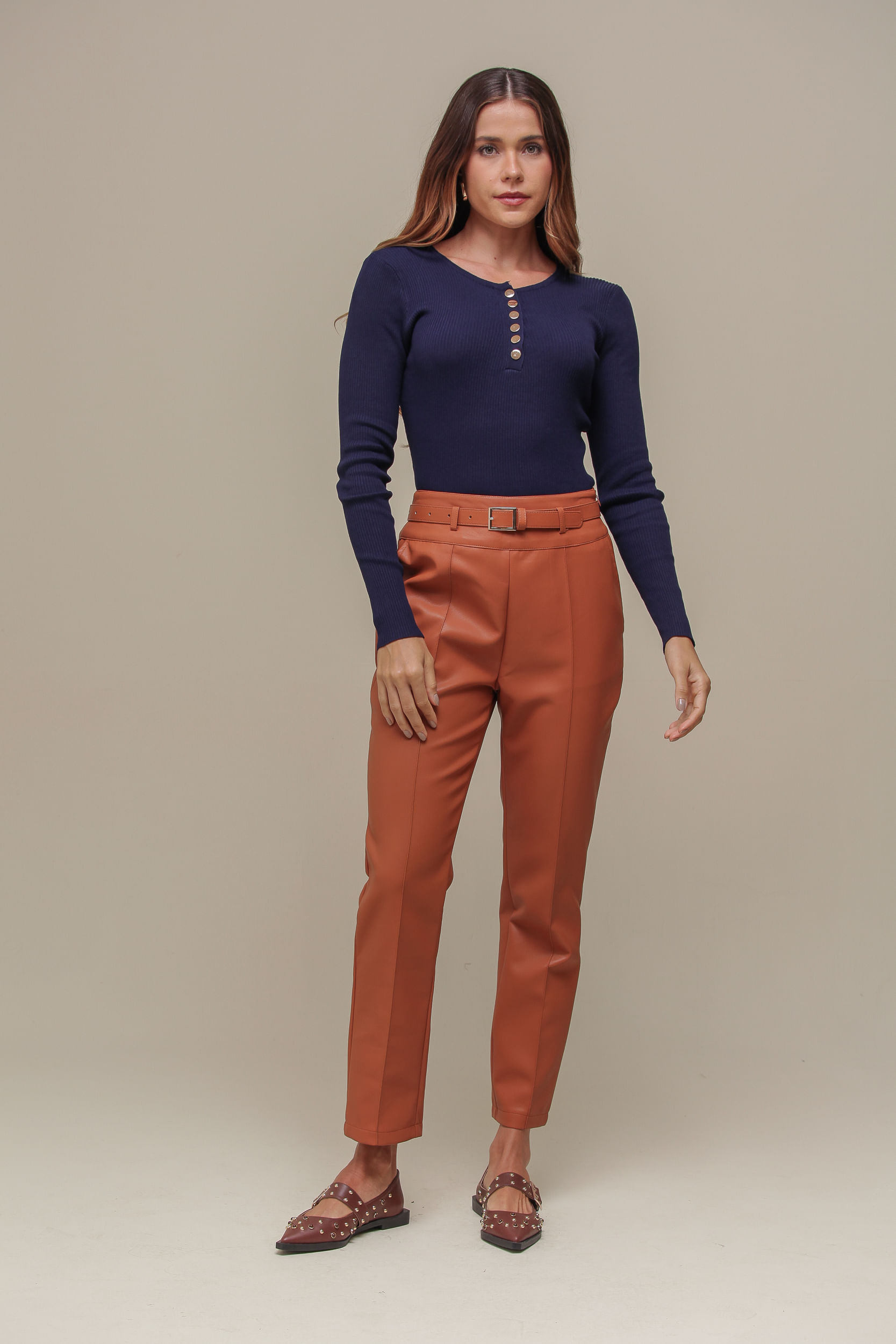 9036419 - Blusa Tricô ML Vista MARINHO 9036419 - Blusa Tricô ML Vista MARINHO