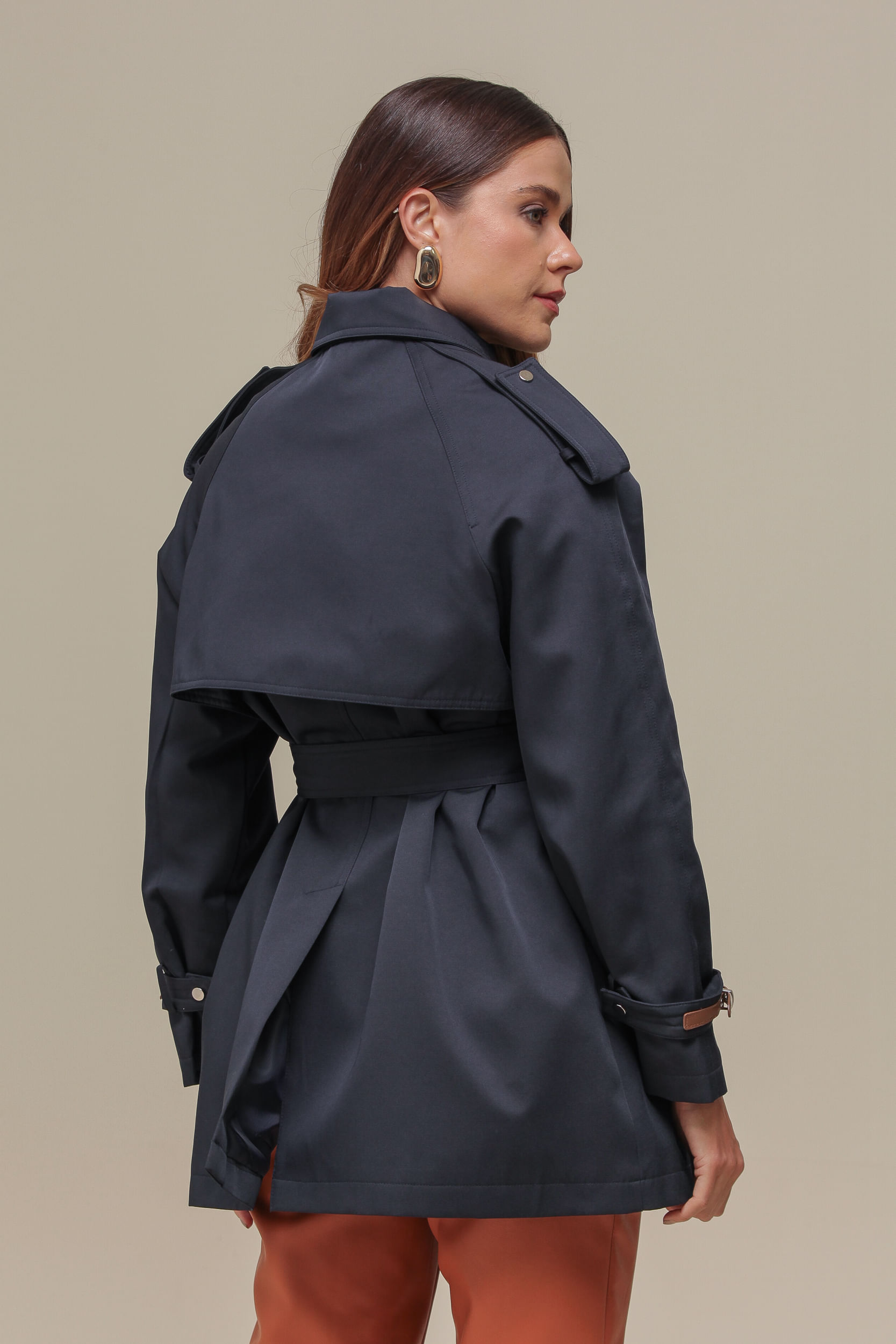 9036629 - Trench Coat Alongado Detalhes cinto MARINHO 9036629 - Trench Coat Alongado Detalhes cinto MARINHO