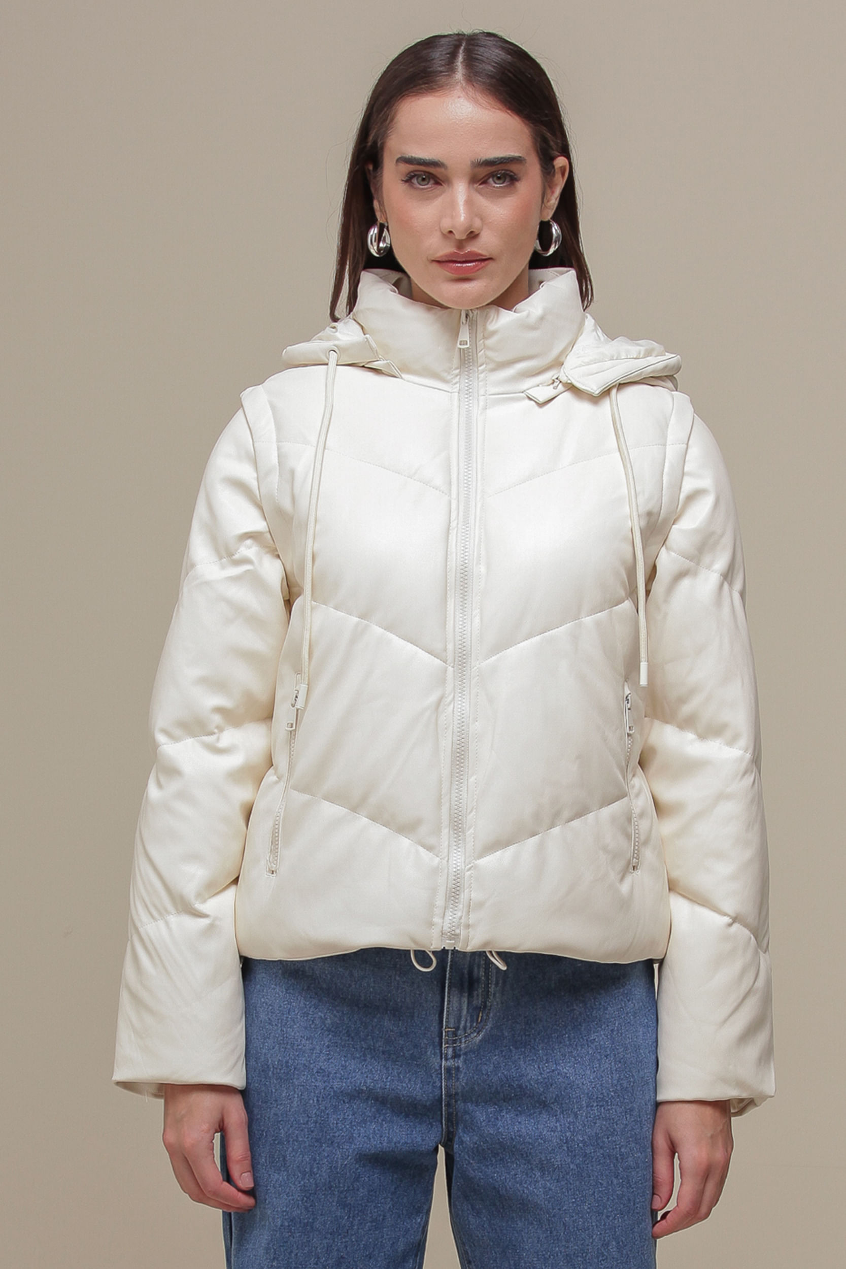 9036726 - Jaqueta Mangas Removíveis  OFF-WHITE