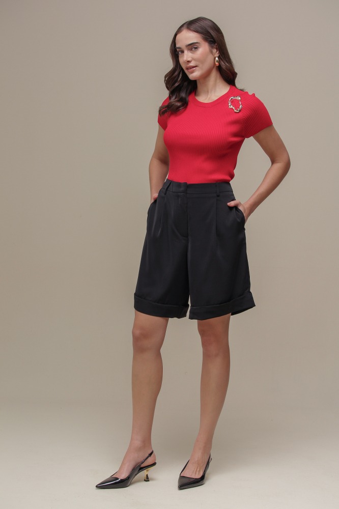 9036330 - Bermuda em Crepe Alfaiataria PRETO 9036330 - Bermuda em Crepe Alfaiataria PRETO