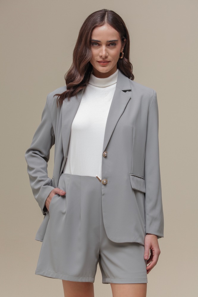 9036370 - Blazer Alfaiataria Alongado CINZA 9036370 - Blazer Alfaiataria Alongado CINZA