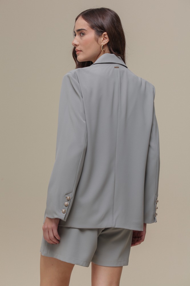 9036370 - Blazer Alfaiataria Alongado CINZA 9036370 - Blazer Alfaiataria Alongado CINZA