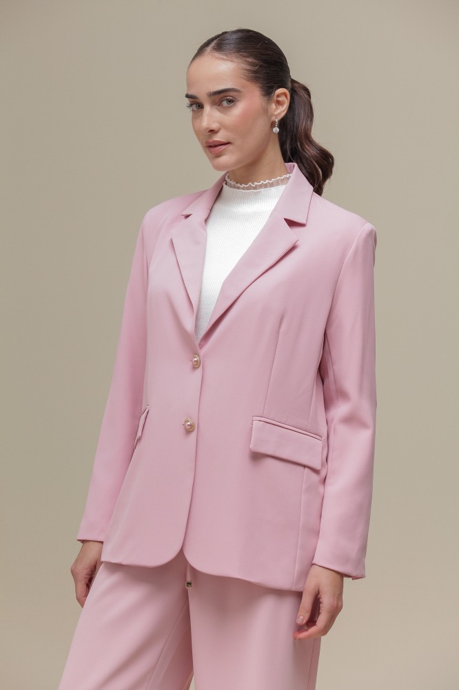 9036370 - Blazer Alfaiataria Alongado ROSA