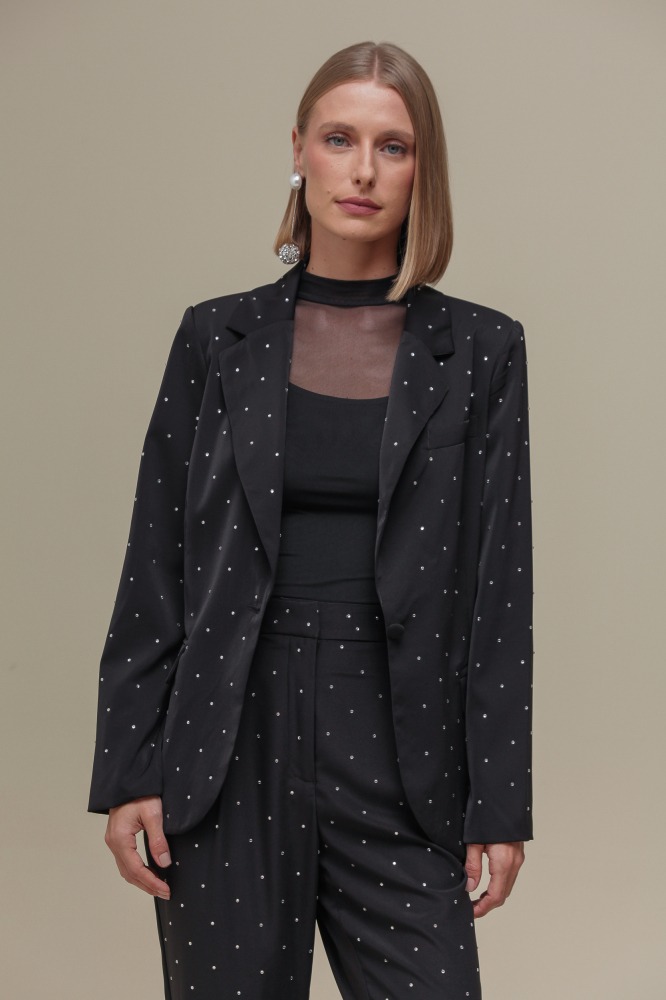 9036327 - Blazer Alfaiataria com Brilhos PRETO 9036327 - Blazer Alfaiataria com Brilhos PRETO