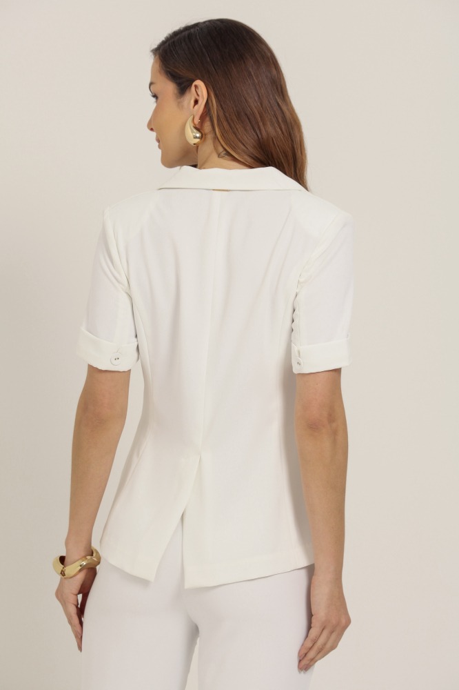 9037133 - Blazer Alfaiataria Manga Curta OFF-WHITE 9037133 - Blazer Alfaiataria Manga Curta OFF-WHITE