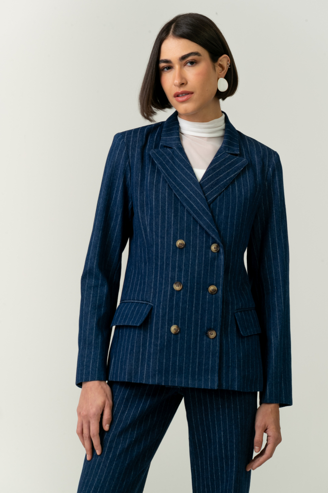 9038752 - Blazer Jeans Listrado JEANS 9038752 - Blazer Jeans Listrado JEANS
