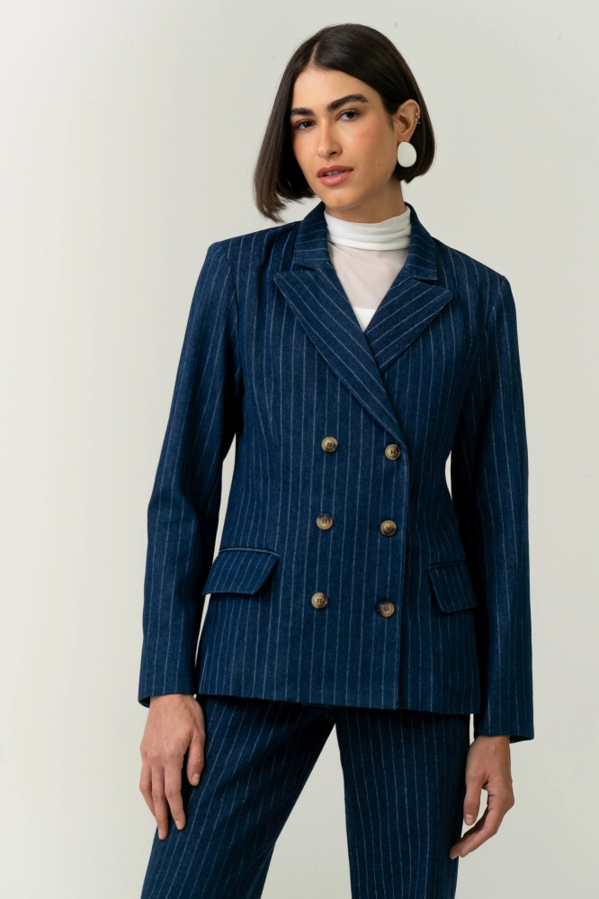 9038752 - Blazer Jeans Listrado JEANS 9038752 - Blazer Jeans Listrado JEANS - Imagem 1