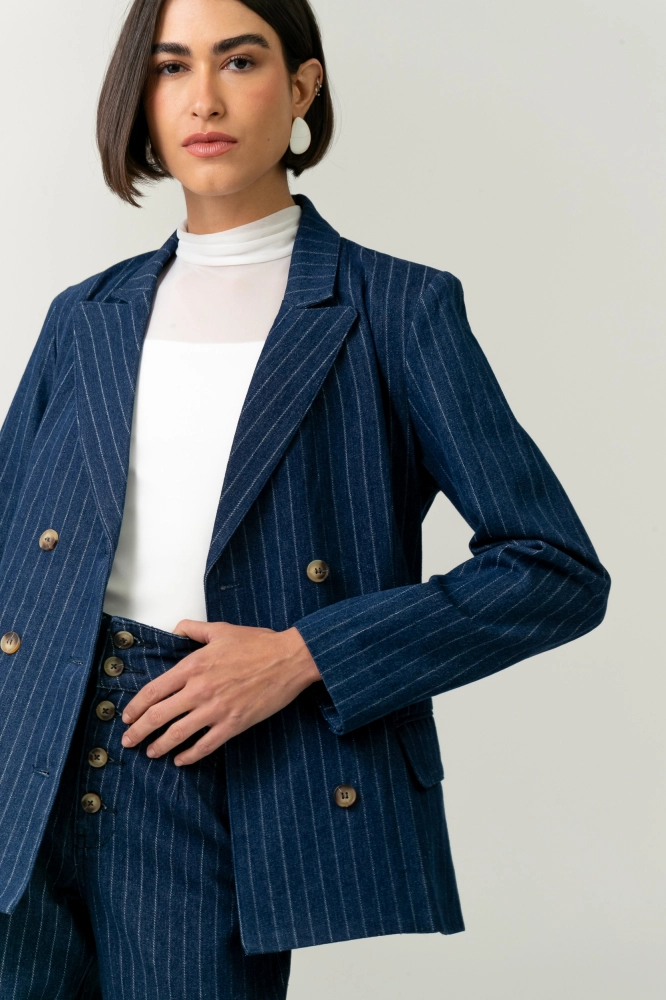 9038752 - Blazer Jeans Listrado JEANS 9038752 - Blazer Jeans Listrado JEANS - Imagem 2