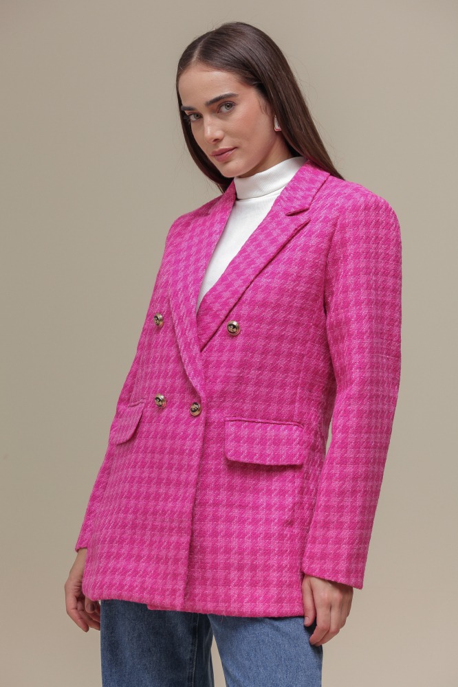 9036622 - Blazer Tweed Pied-de-Poule PINK 9036622 - Blazer Tweed Pied-de-Poule PINK