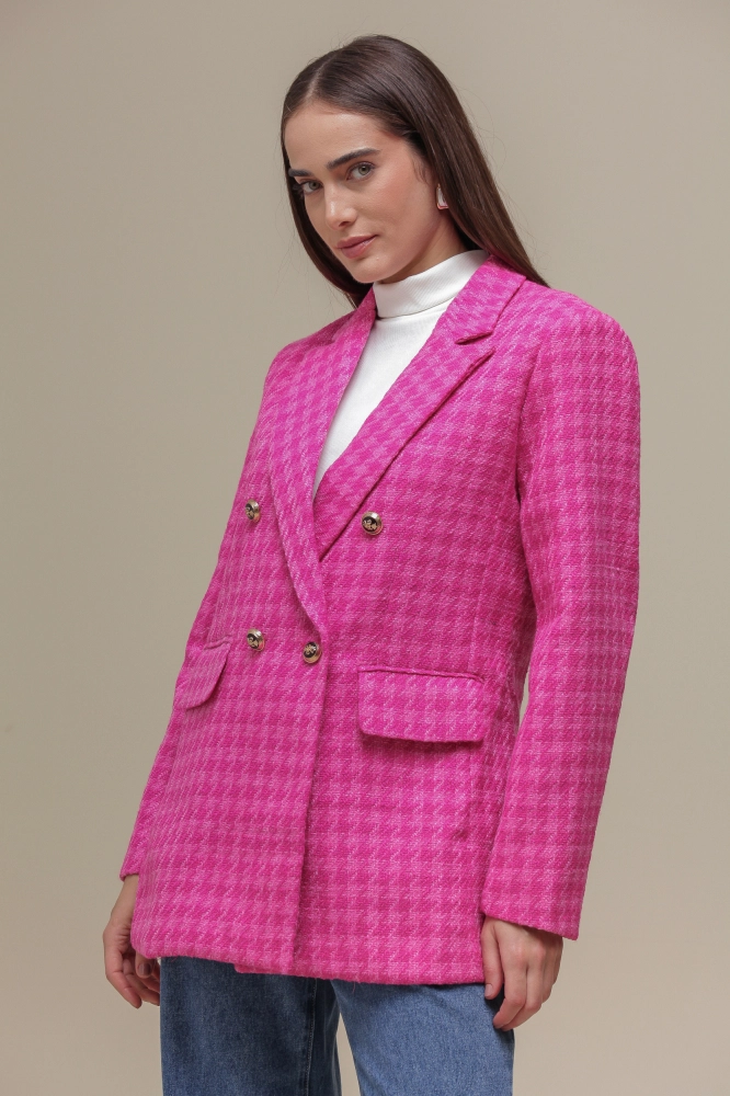 9036622 - Blazer Tweed Pied-de-Poule  PINK