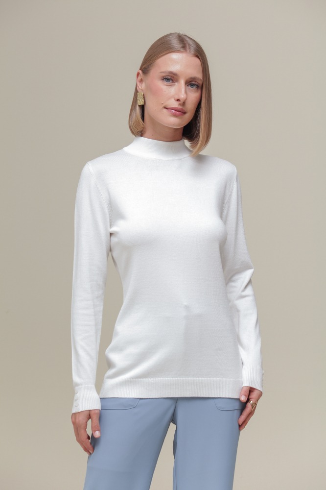 Blusa Cacharrel Tricô BRANCO Blusa Cacharrel Tricô BRANCO