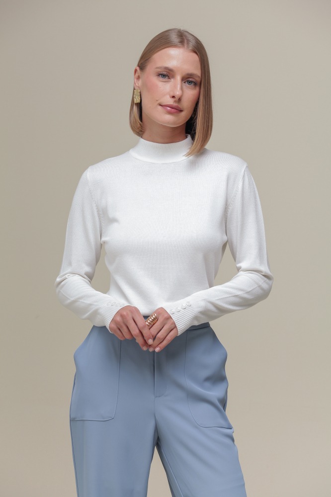 Blusa Cacharrel Tricô BRANCO Blusa Cacharrel Tricô BRANCO
