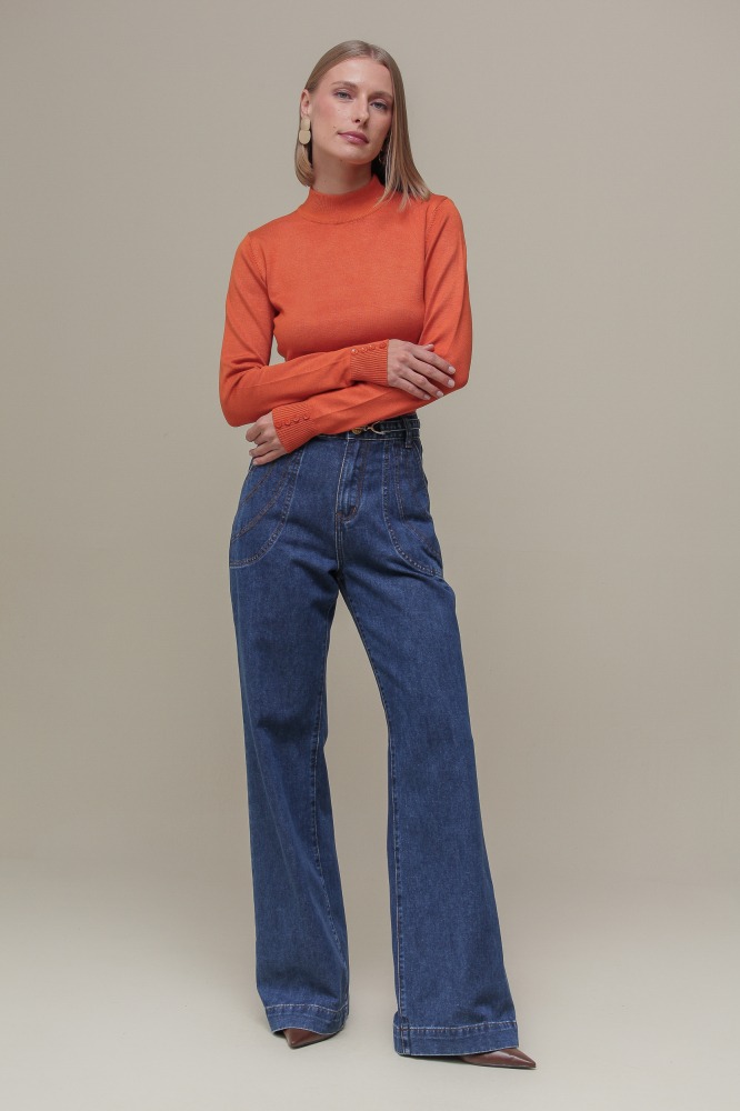 Blusa Cacharrel Tricô LARANJA Blusa Cacharrel Tricô LARANJA