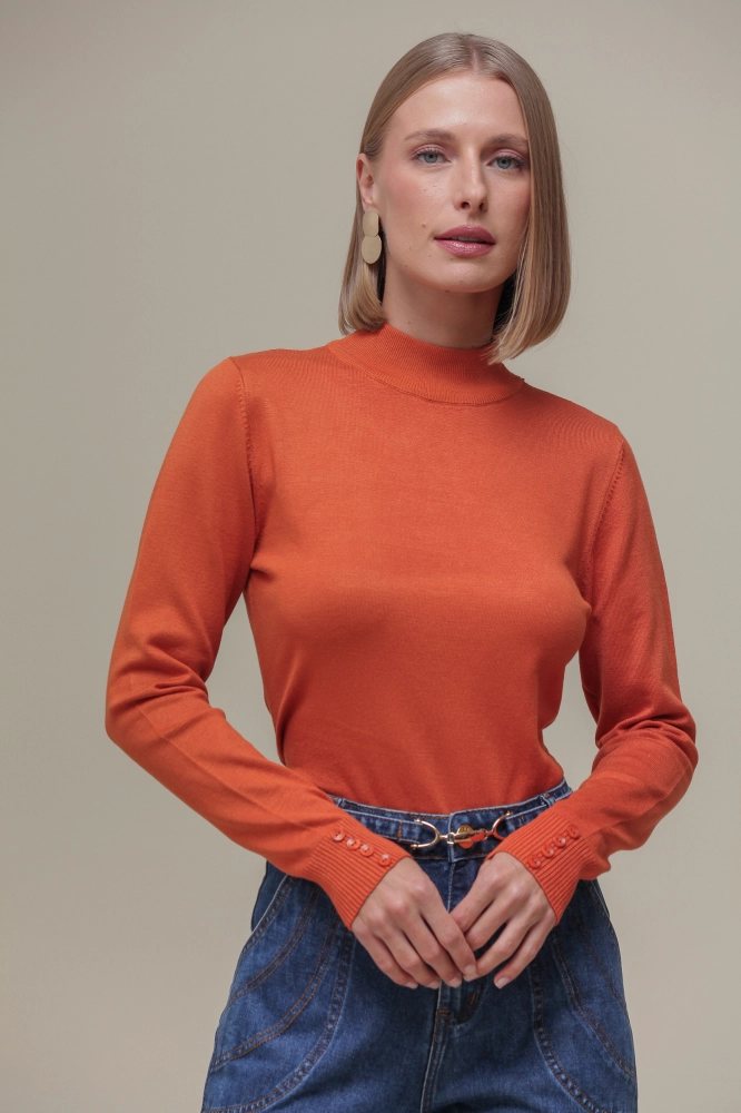 Blusa Cacharrel Tricô  LARANJA
