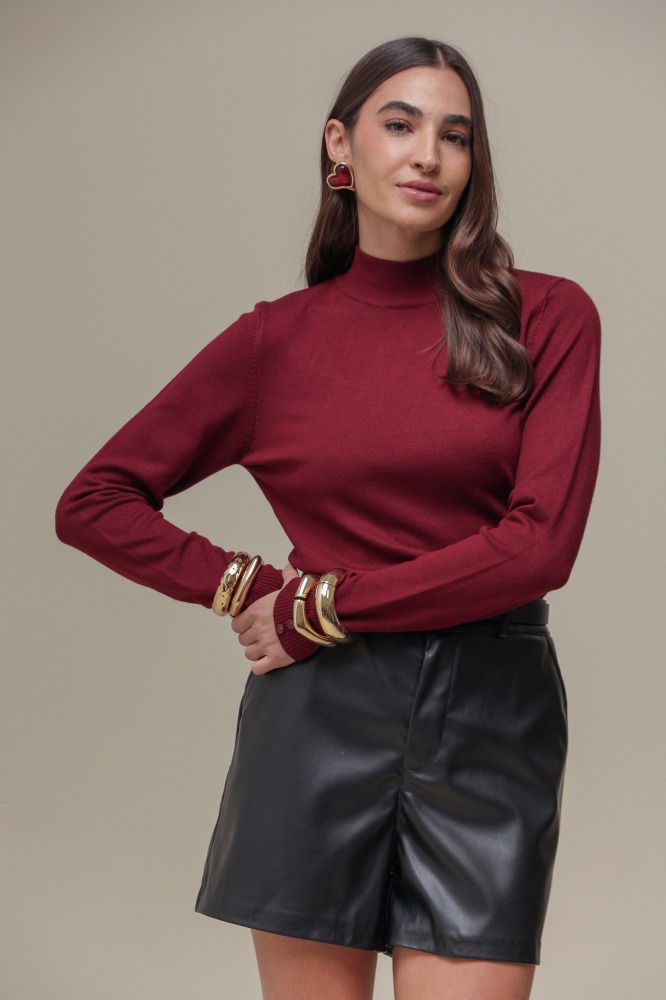 Blusa Cacharrel Tricô VINHO Blusa Cacharrel Tricô VINHO