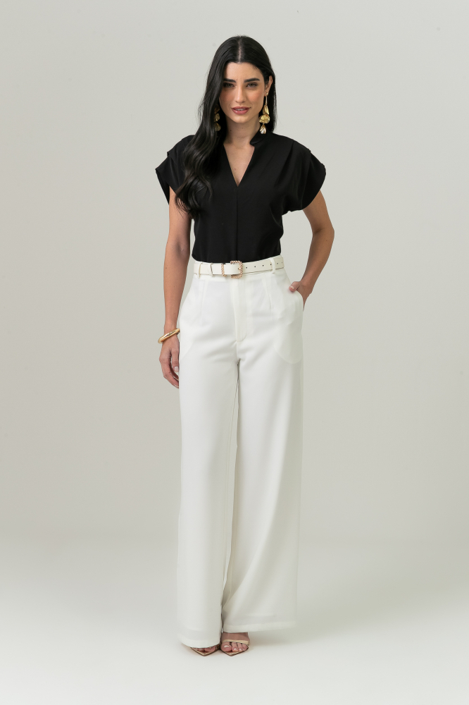 9038547 - Blusa Com Detalhe No Ombro PRETO