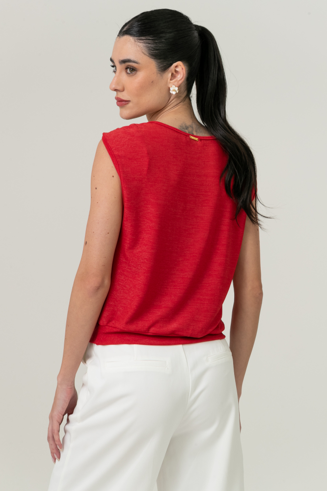 9038670 - Blusa Lurex Assimétrica Aviamento VERMELHO 9038670 - Blusa Lurex Assimétrica Aviamento VERMELHO