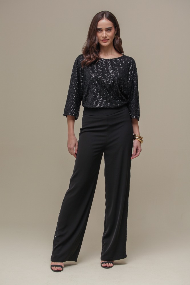 9036194 - Blusa Manga 3/4 Paetê PRETO 9036194 - Blusa Manga 3/4 Paetê PRETO