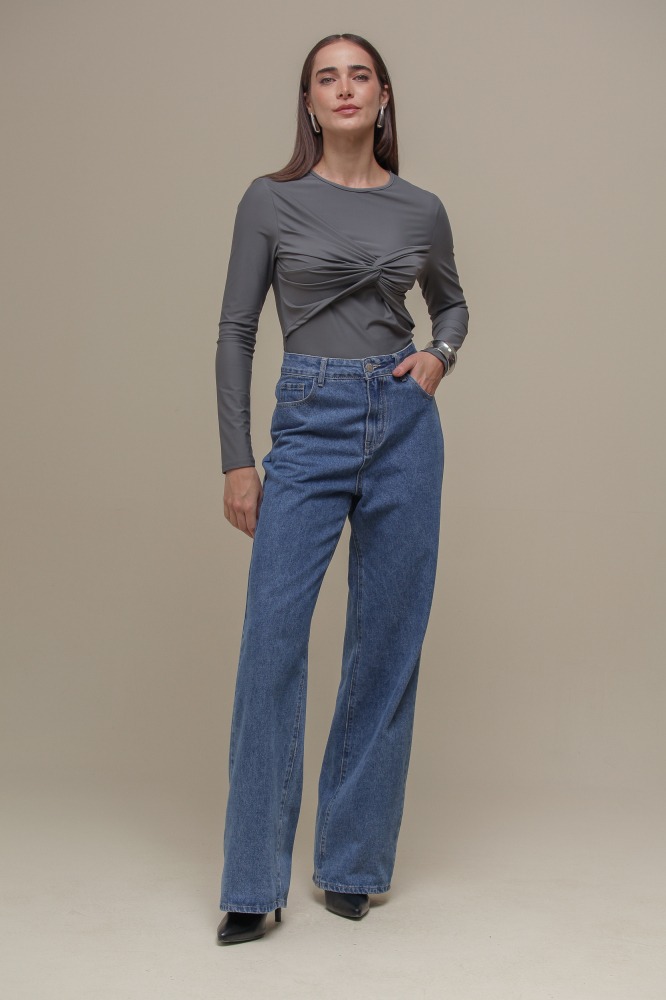 9036718 - Blusa Manga Longa Detalhe Torcido Frente CINZA 9036718 - Blusa Manga Longa Detalhe Torcido Frente CINZA